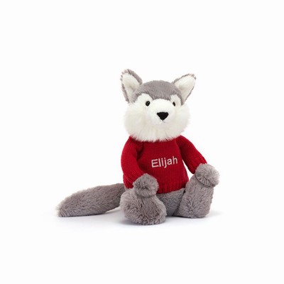 Jellycat Bashful Lobo with Red Jumper | JBKF-62407